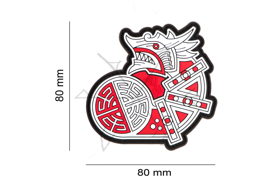 PATCH Viking Dragon Ship Head (med velcro bagside)
