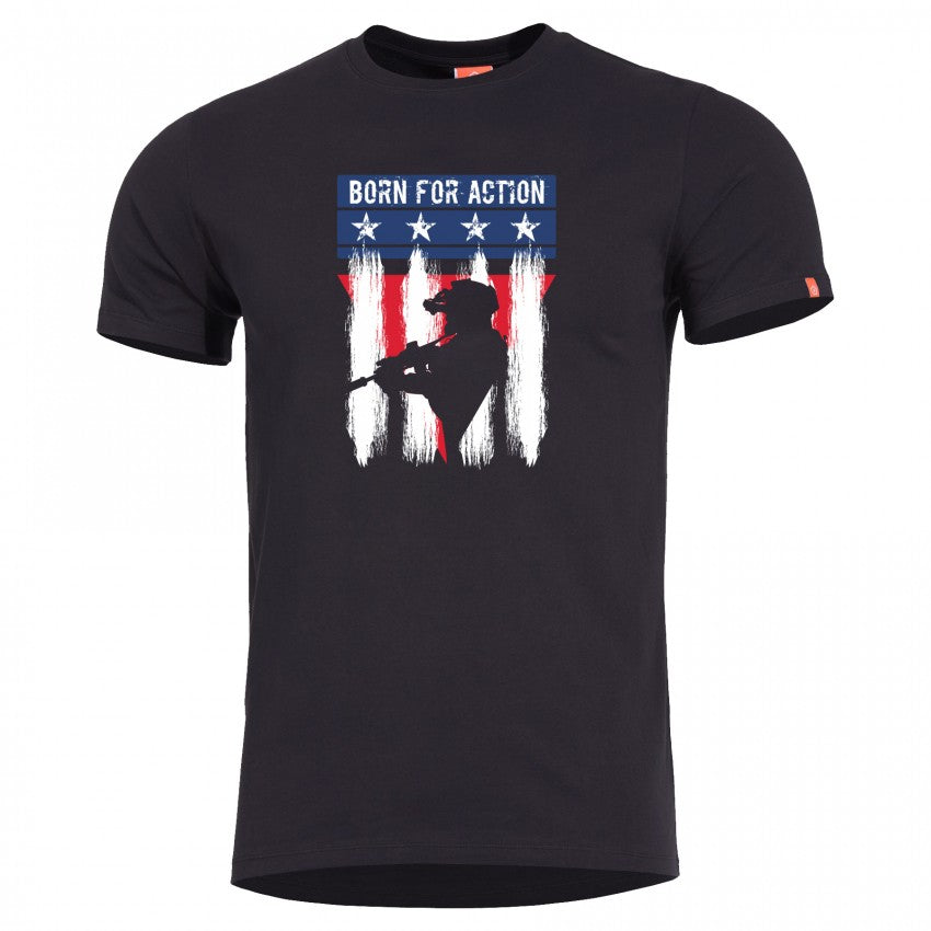 Ageron "Born For Action" T-shirt Sort by Pentagon Tactical
